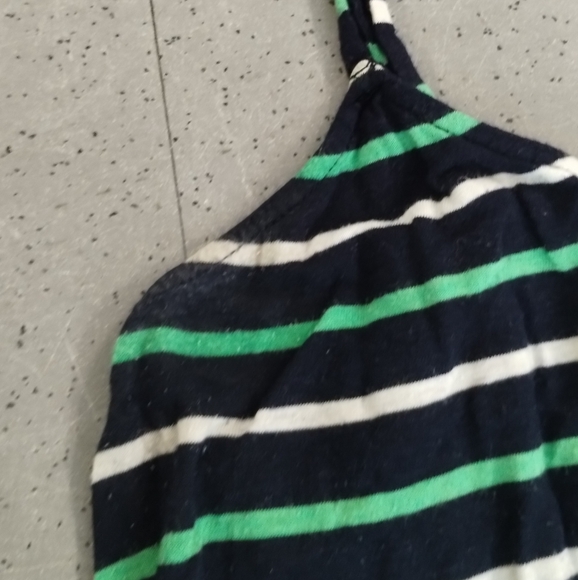 j. Crew Striped Dress Green Blue White Tank Summer Beck cover up dress - Picture 10 of 14